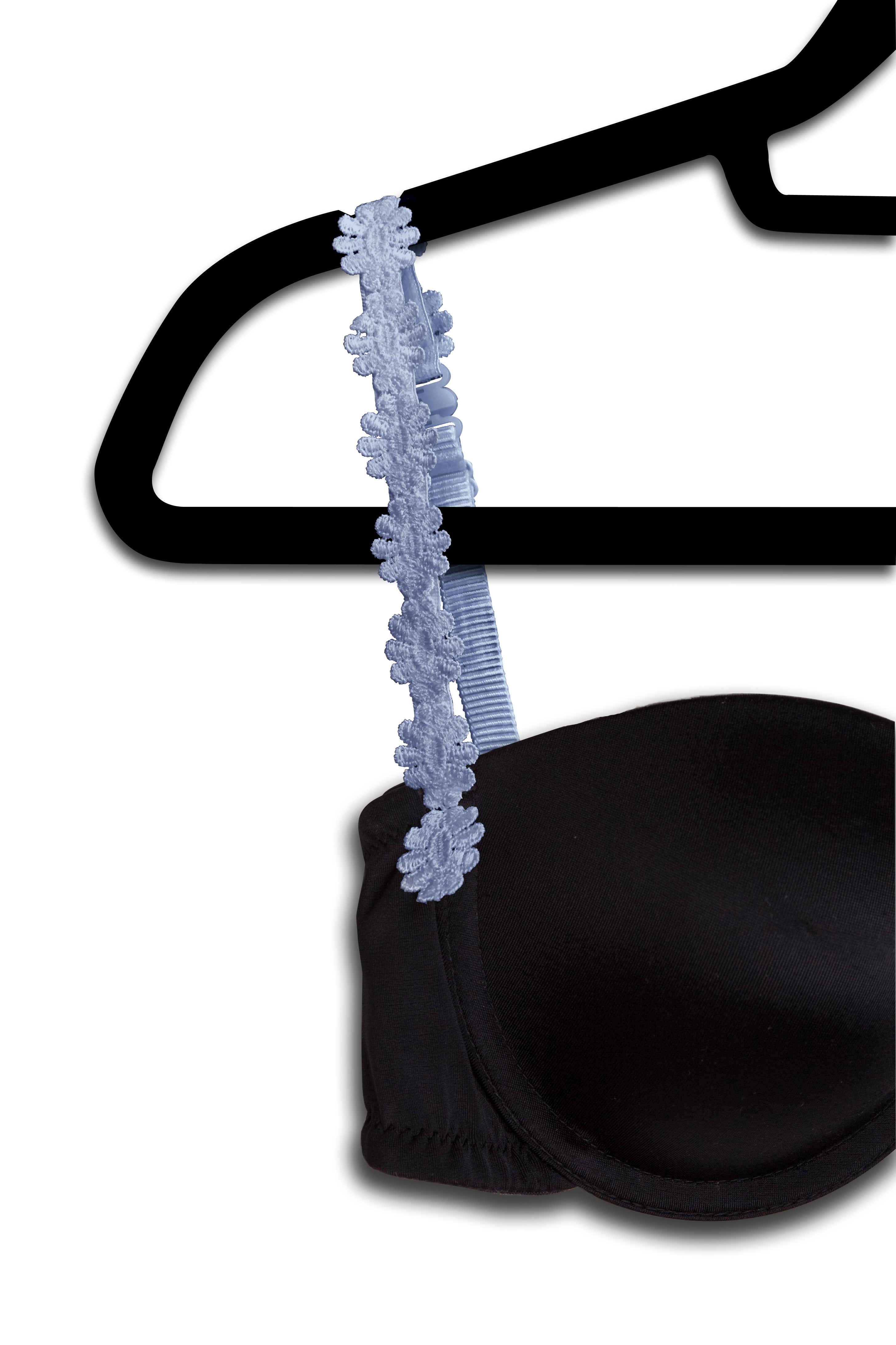 Denim Blue Embroidered Flowers image 0