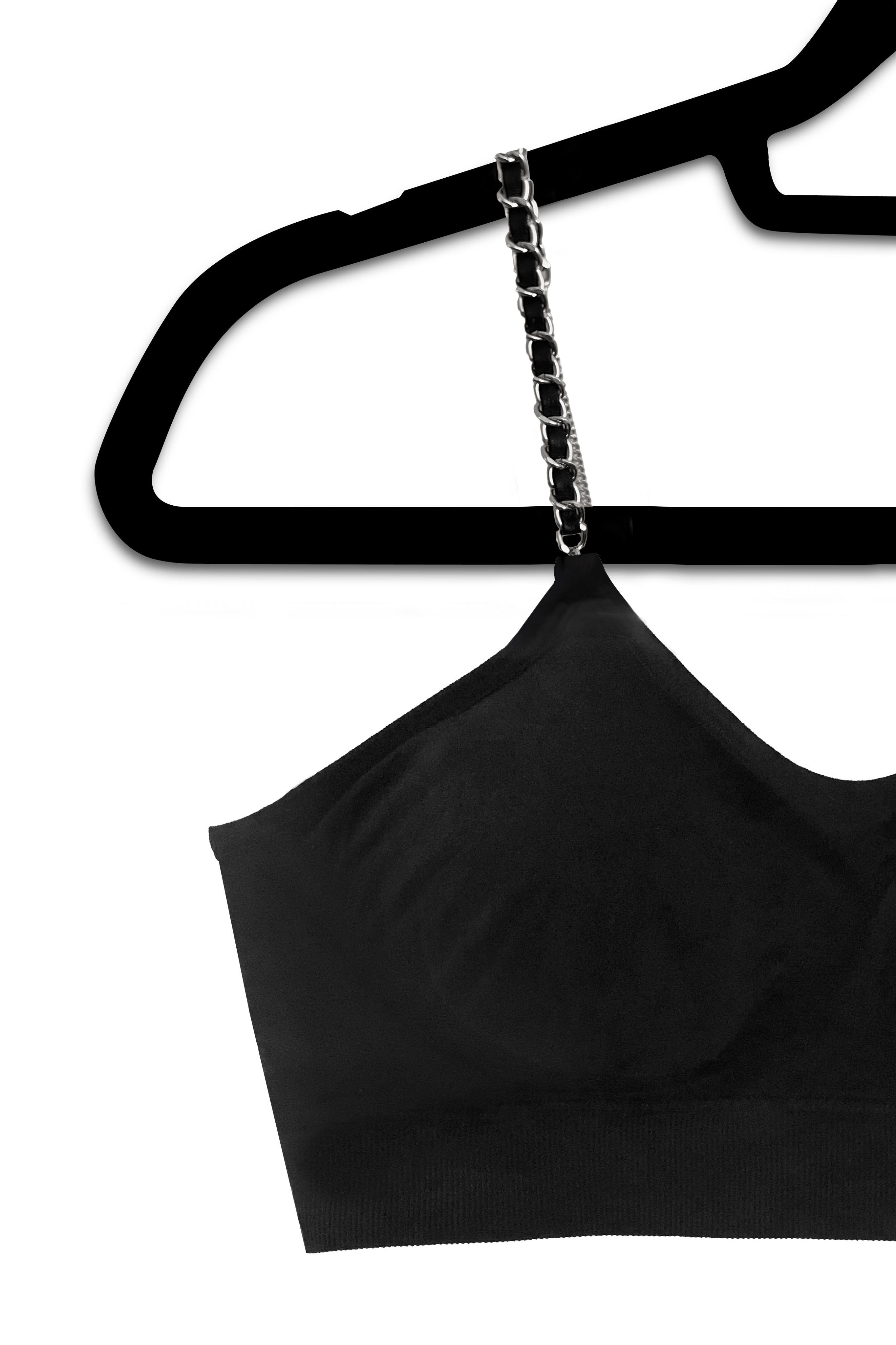Silver/Black Chain (attached to our basic black bra) image 0