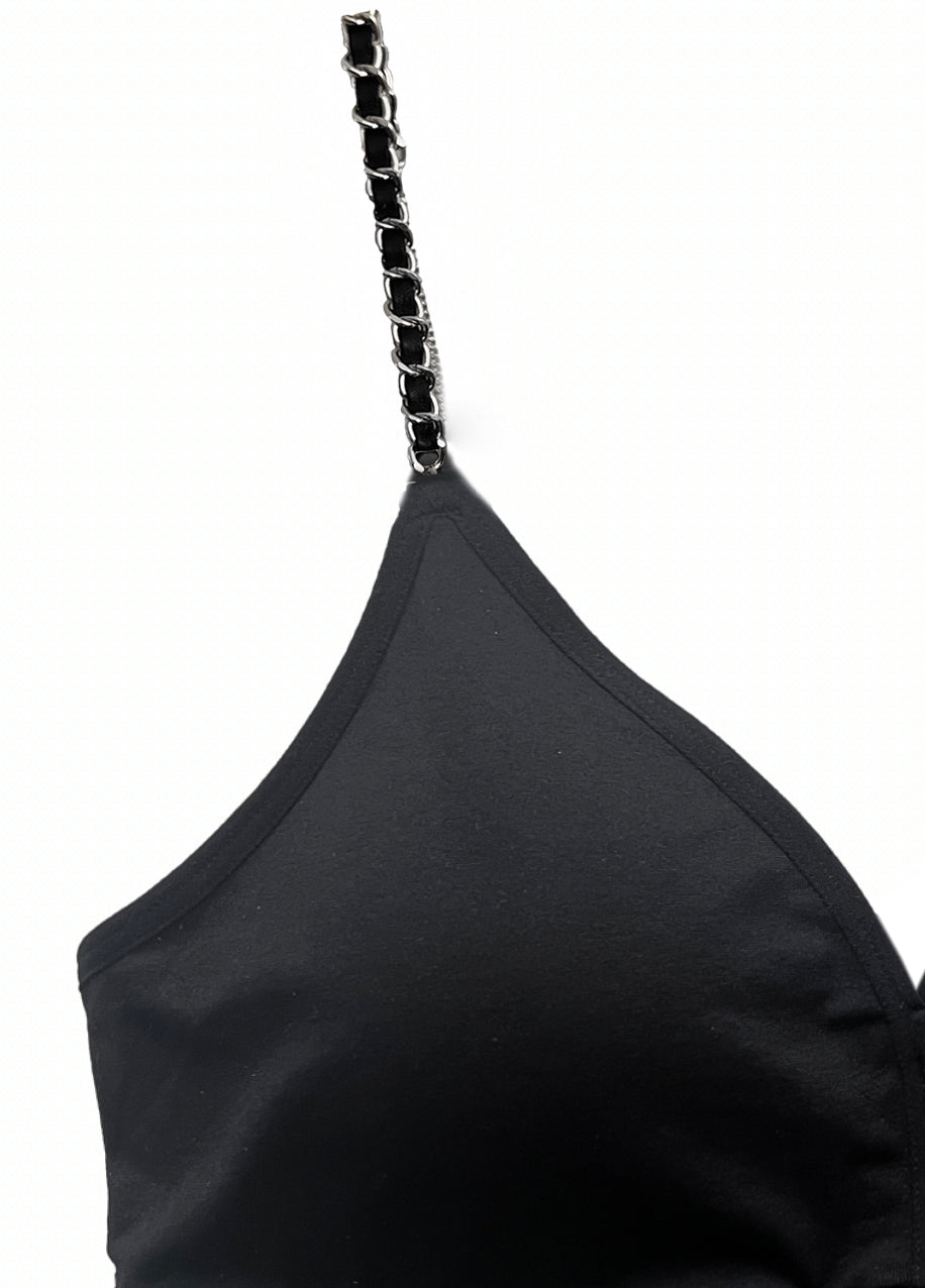 Silver/Black Chain (attached to our black plunge bra) image 0