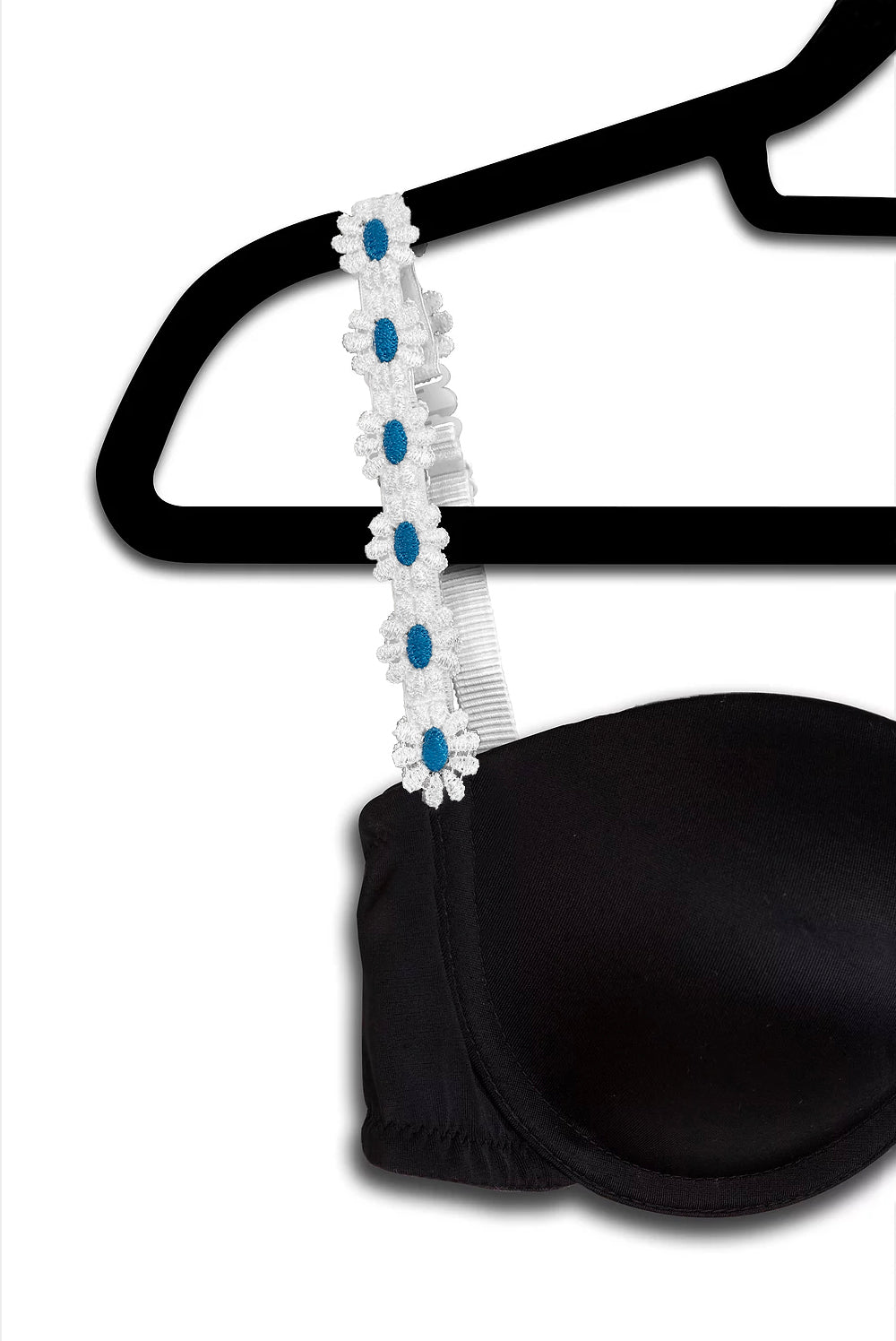 White & Turquoise Embroidered Flower image 0