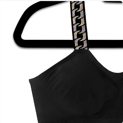 METALLIC CHAIN (attached to our plus size black bra) image 0